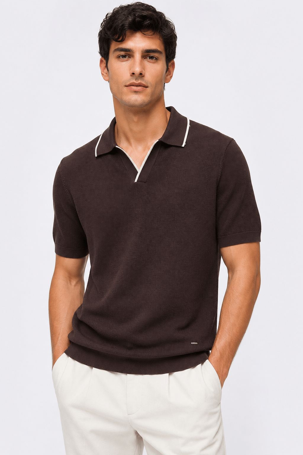 NCS JEANSErkek Polo Yaka Triko Kahverengi1362
