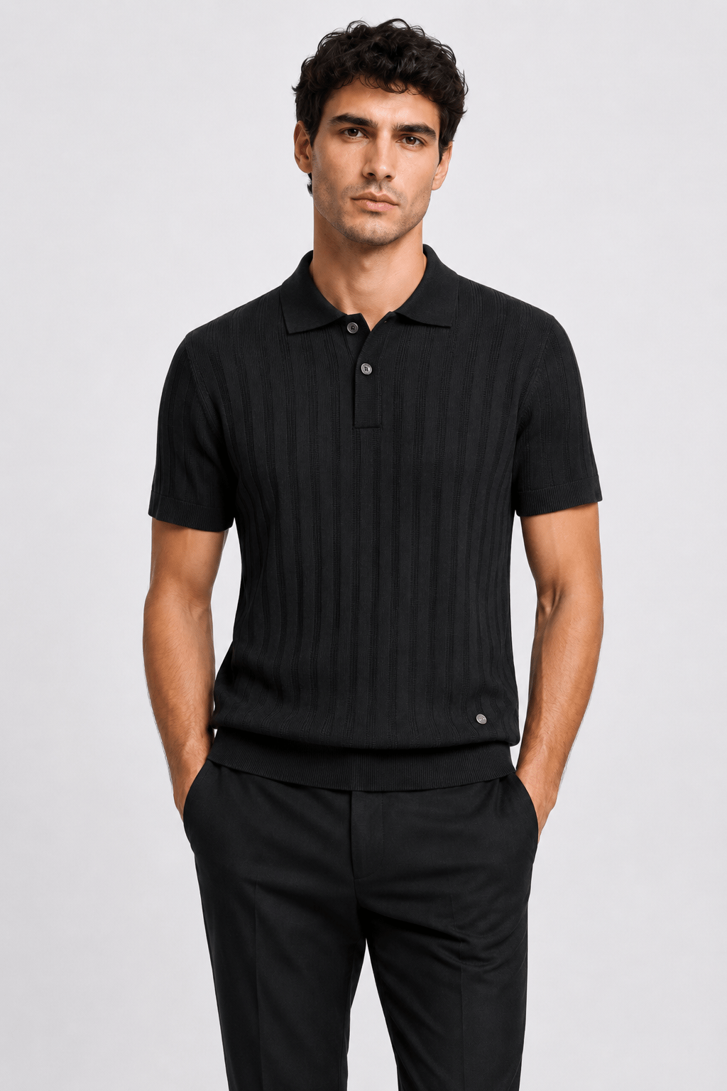 NCS JEANSErkek Polo Yaka Triko Siyah1365