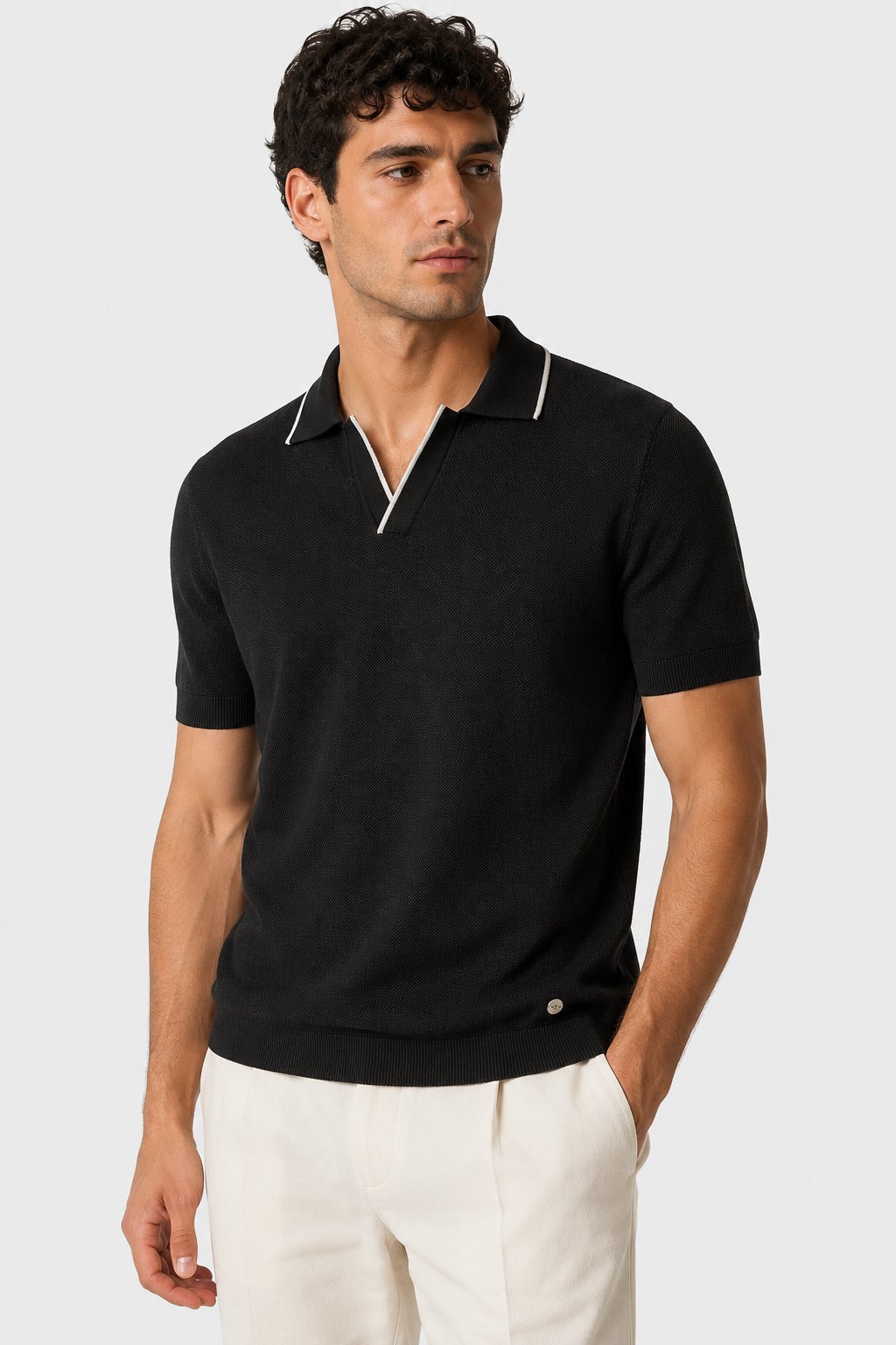 NCS JEANSErkek Polo Yaka Triko Siyah1362