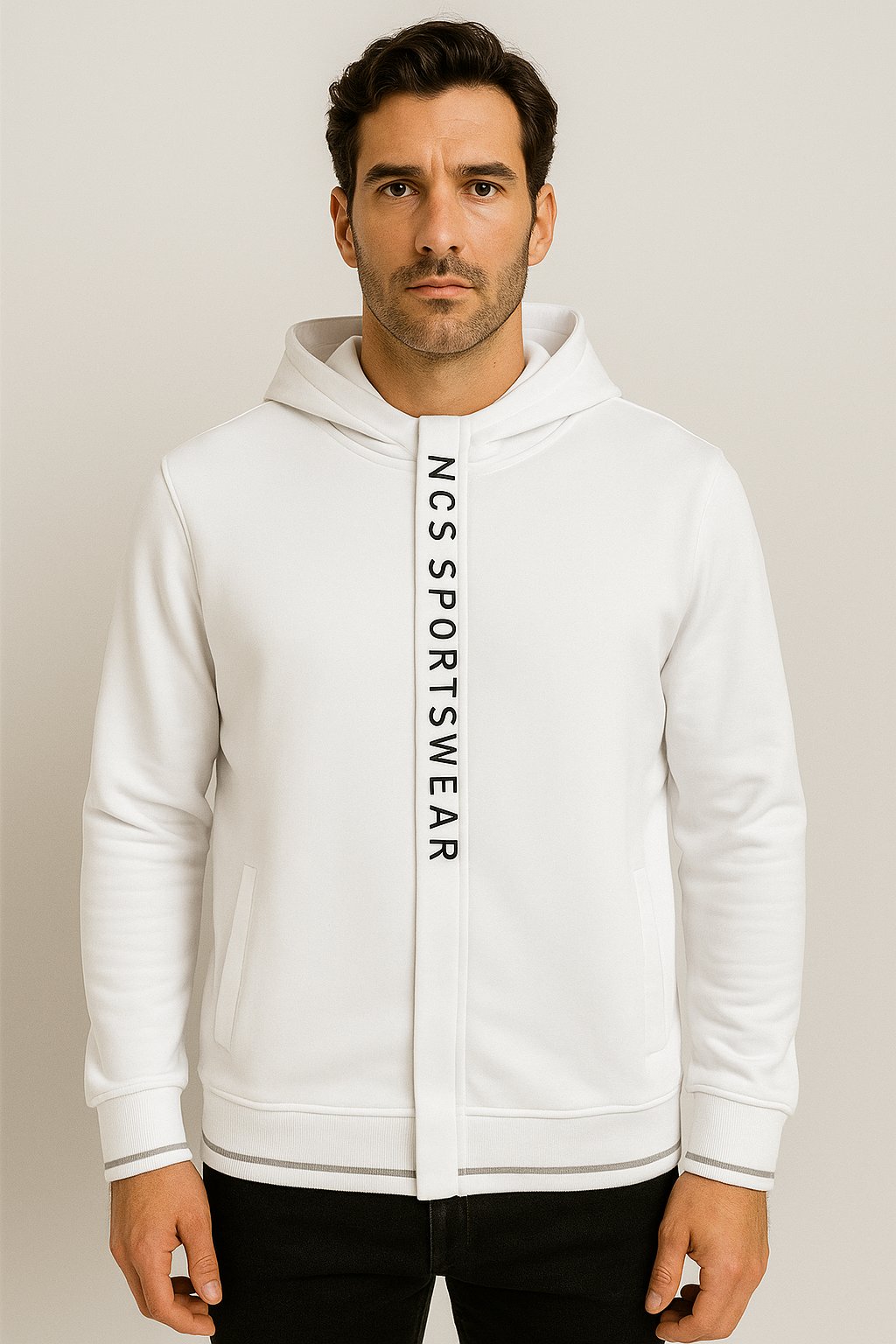 NCS JEANSErkek Sweatshirt Kapüşonlu Beyaz 16571657