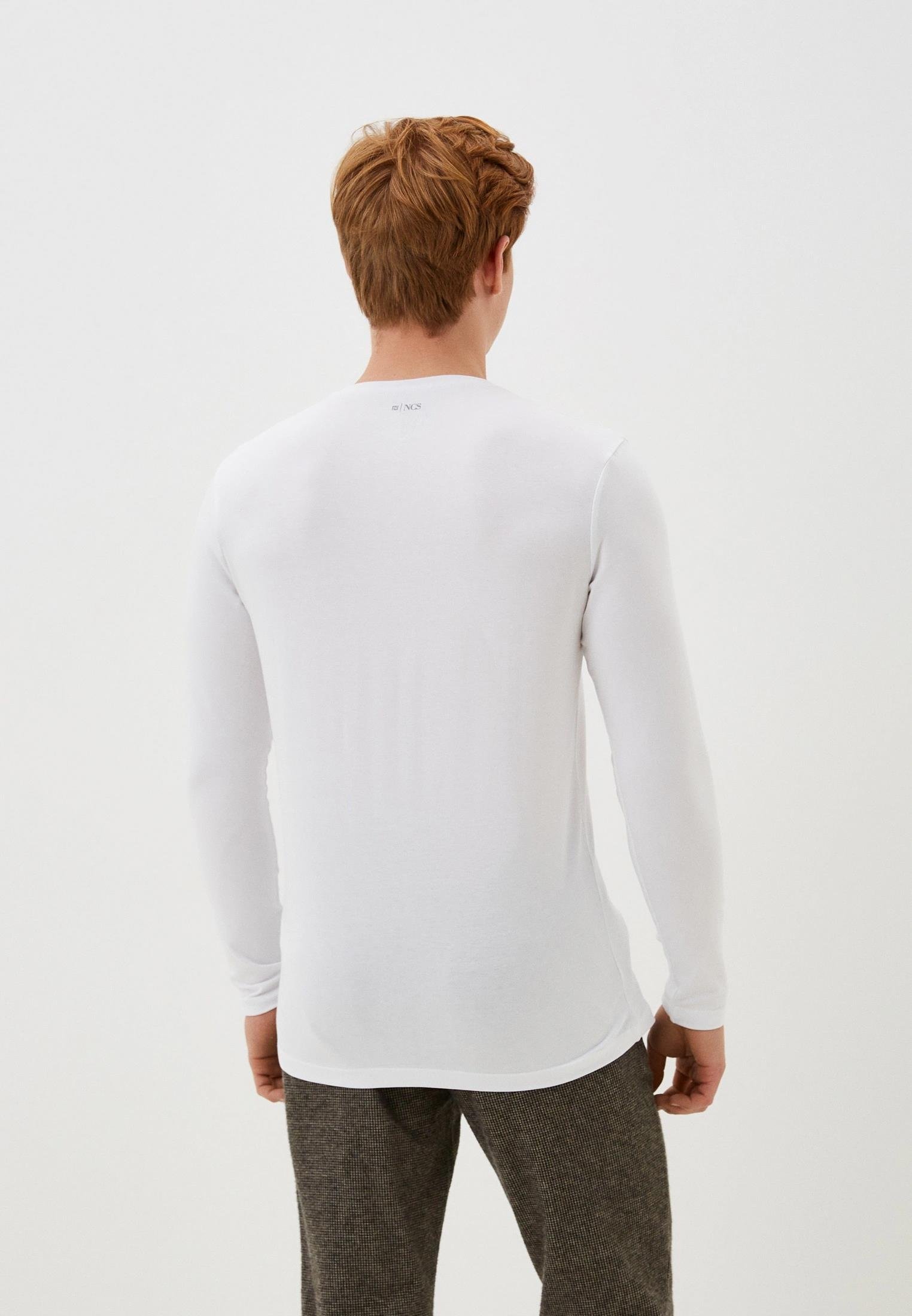 NCS JEANSErkek Tişört Bisiklet Yaka Beyaz Slim Fit Uzun Kollu T-shirt NCS JEANS 10541054