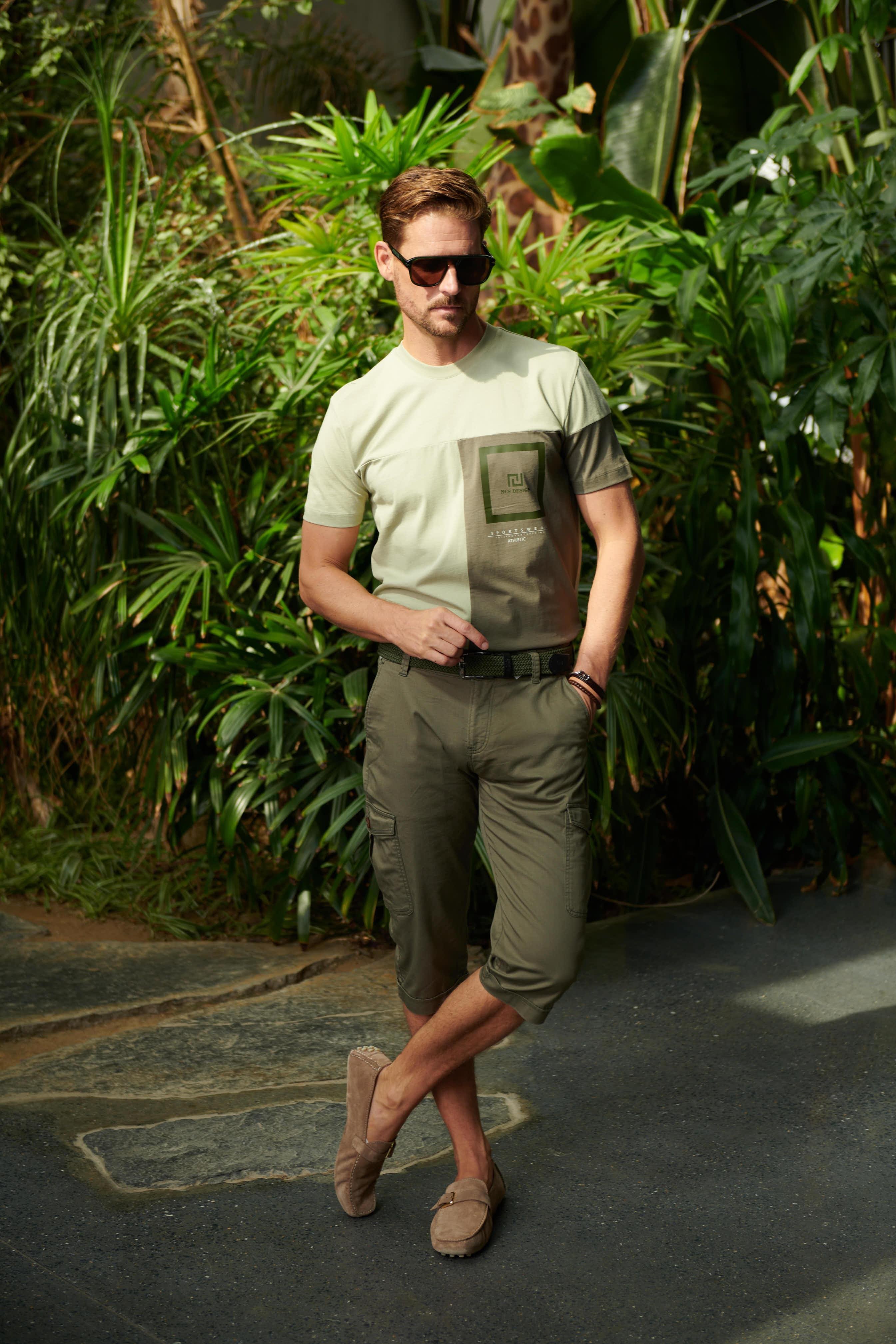 NCS JEANSErkek Tişört Bisiklet Yaka Olive Slim Fit %100 Pamuk Tişört - NCS JEANS 13011301