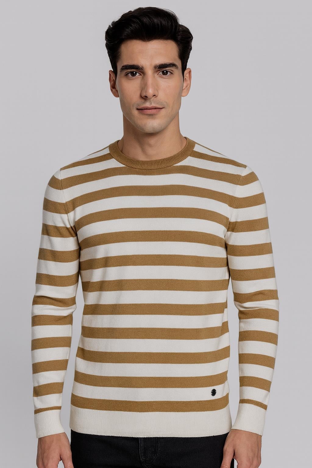 NCS JEANS Erkek Triko Bisiklet Yaka Hardal 3749