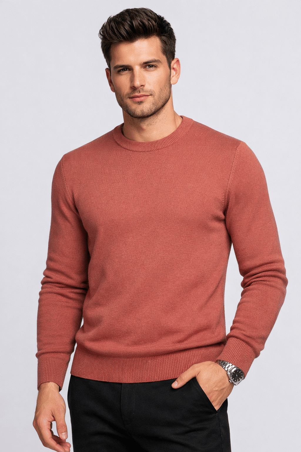 NCS JEANSNarçiçeğimelanj Erkek Bisiklet Yaka Triko Slim Fit Pamuklu Kazak NCS JEANS 30023001