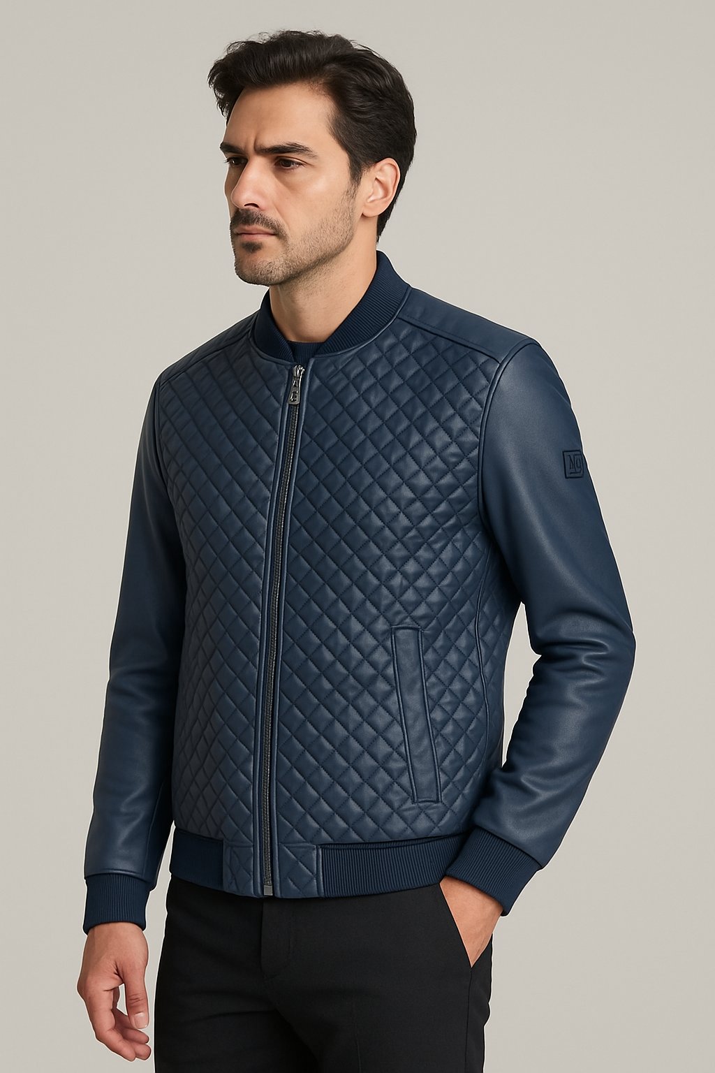 NCS JEANSRegular Fit Baklava Desenli Erkek Mont Lacivert 45274527