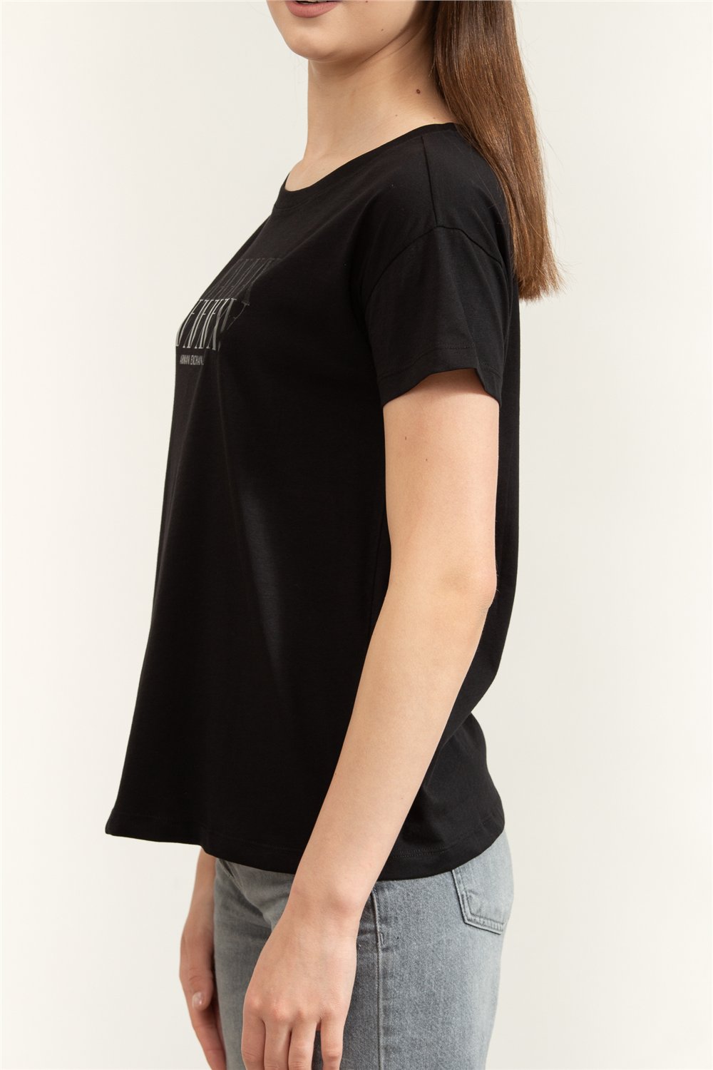 Armani Exchange Kadın Bisiklet Yaka T-Shirt Siyah