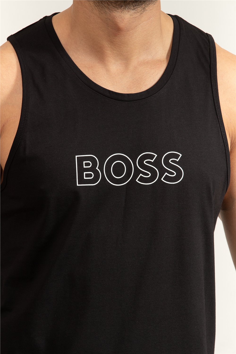 Boss Beach Tank Top Erkek Kolsuz T-Shirt Siyah