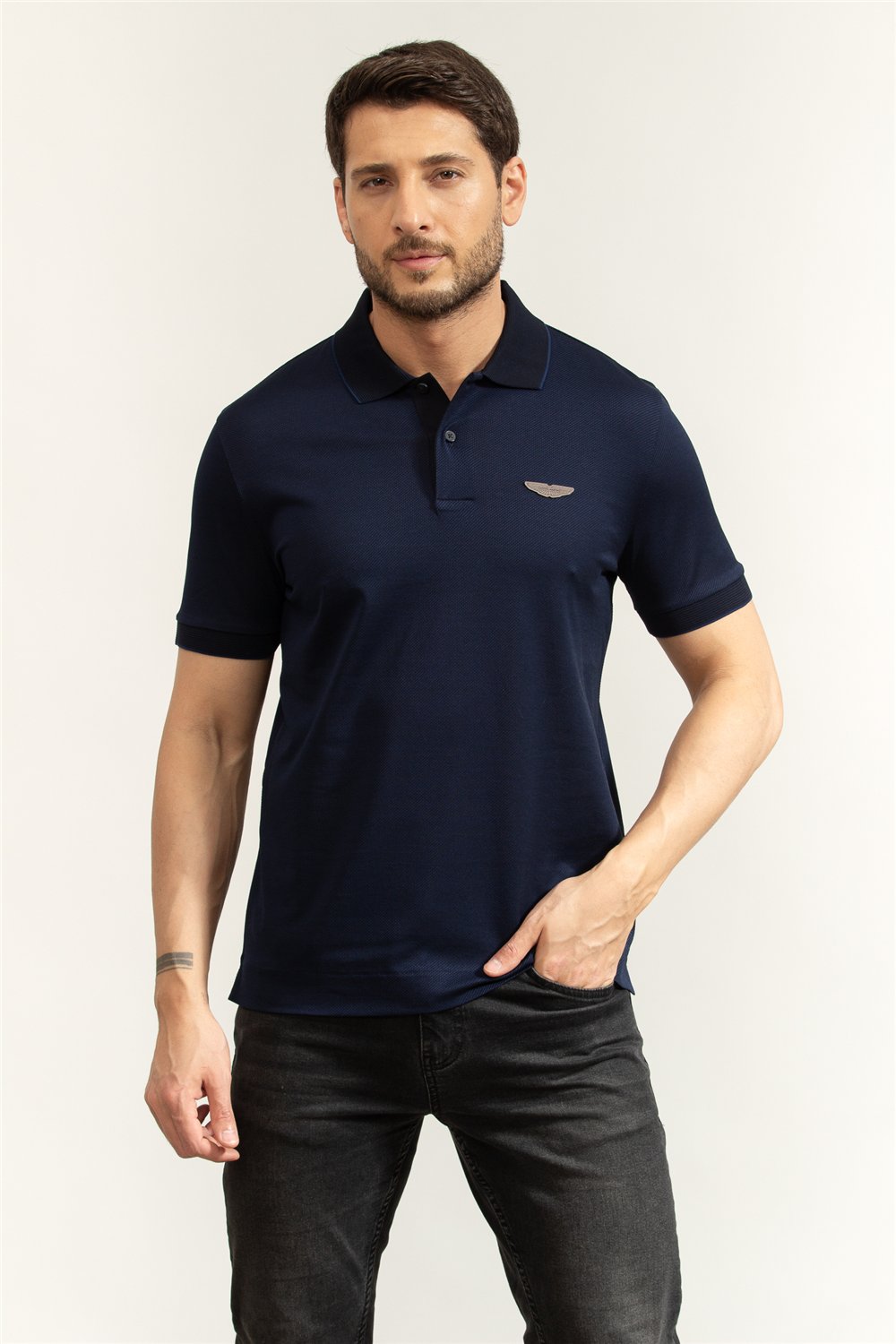 Boss C Parlay 248 Aston Martin Erkek Polo Yaka T-Shirt Mavi