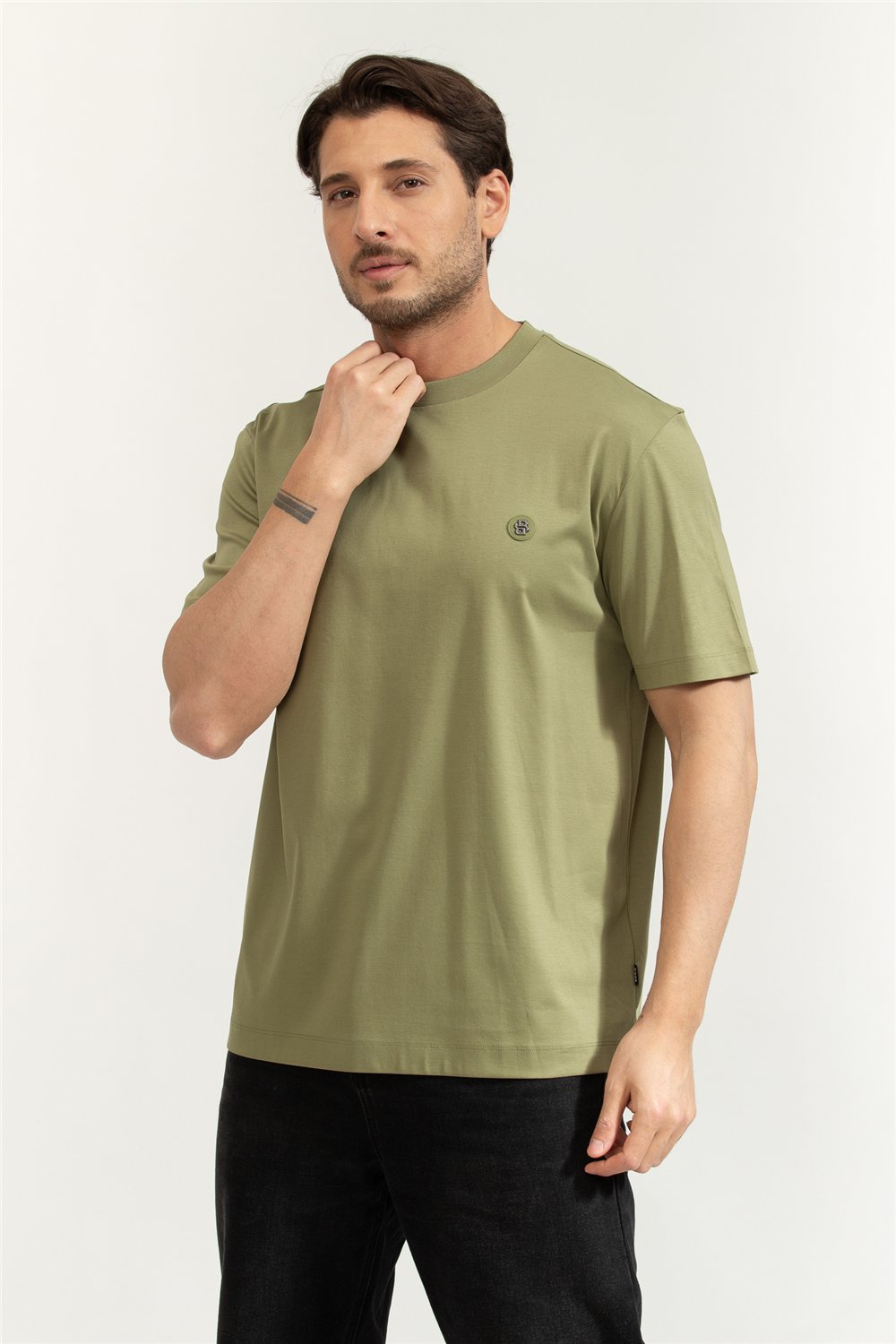Boss C-Taut 01 Erkek Bisiklet Yaka T-Shirt Yeşil