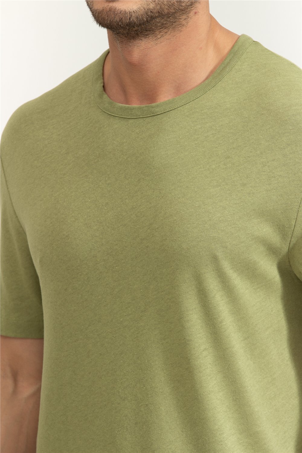 Boss Erkek Bisiklet Yaka T-Shirt Yeşil