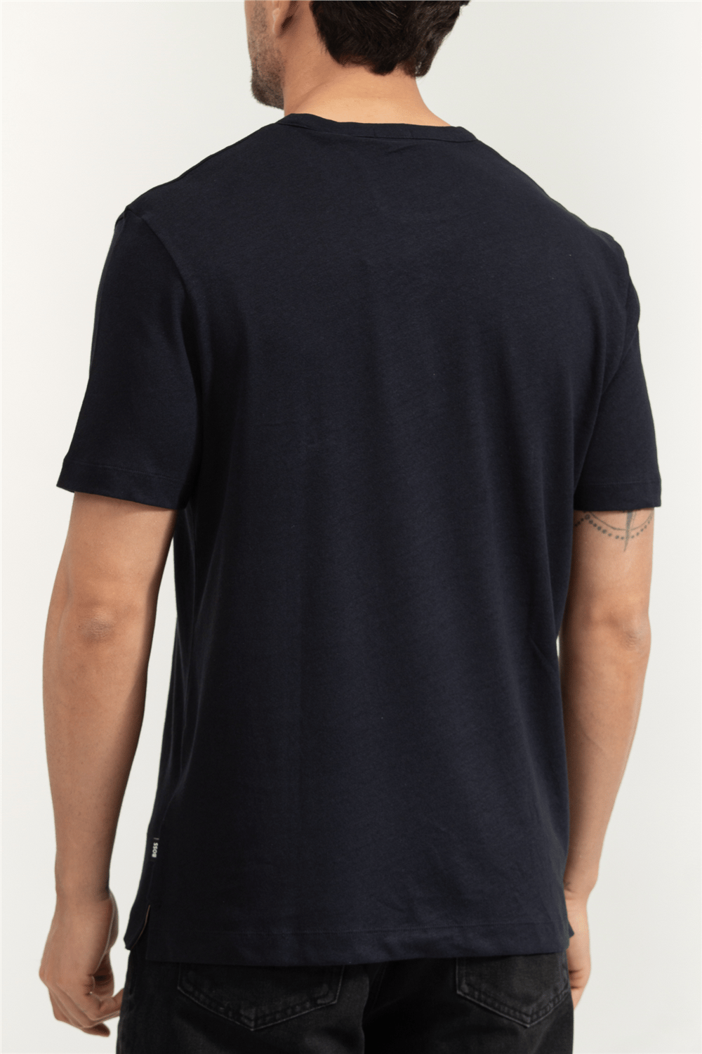 Boss Erkek Bisiklet Yaka T-Shirt Mavi