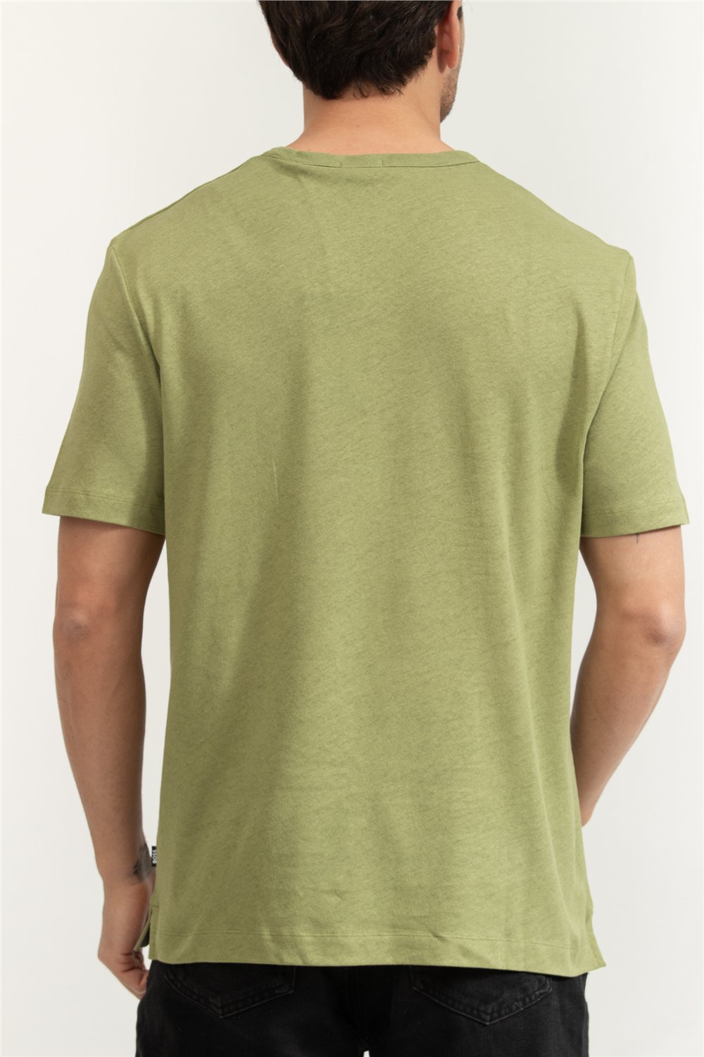 Boss Erkek Bisiklet Yaka T-Shirt Yeşil