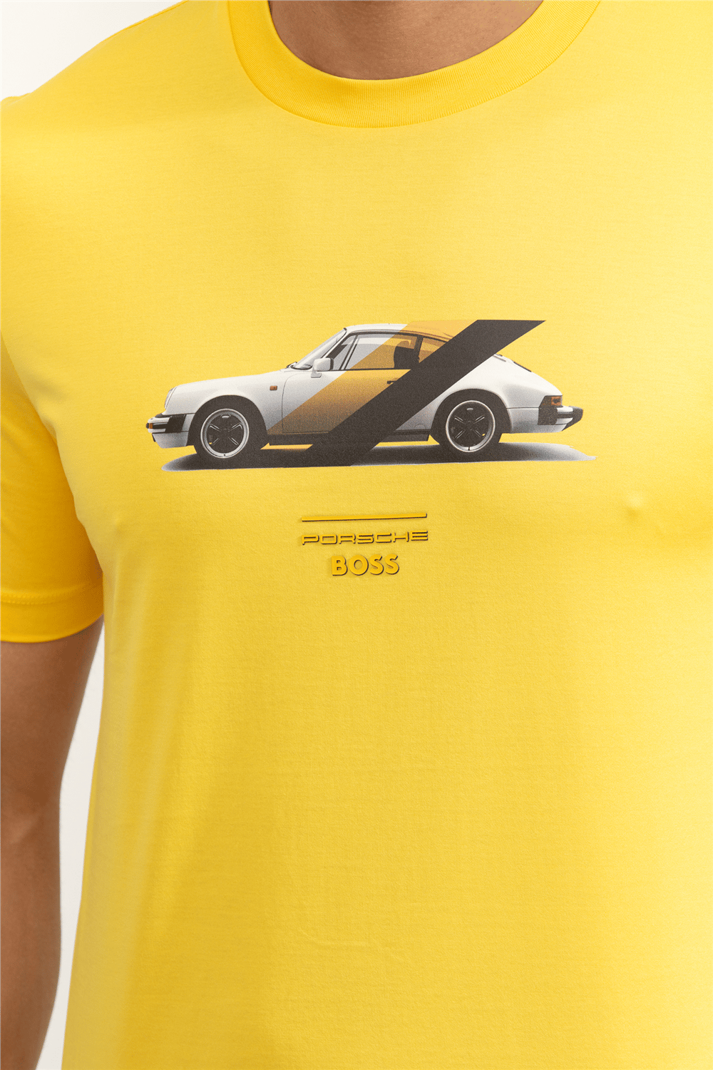 Boss Erkek Bisiklet Yaka T-Shirt Sarı