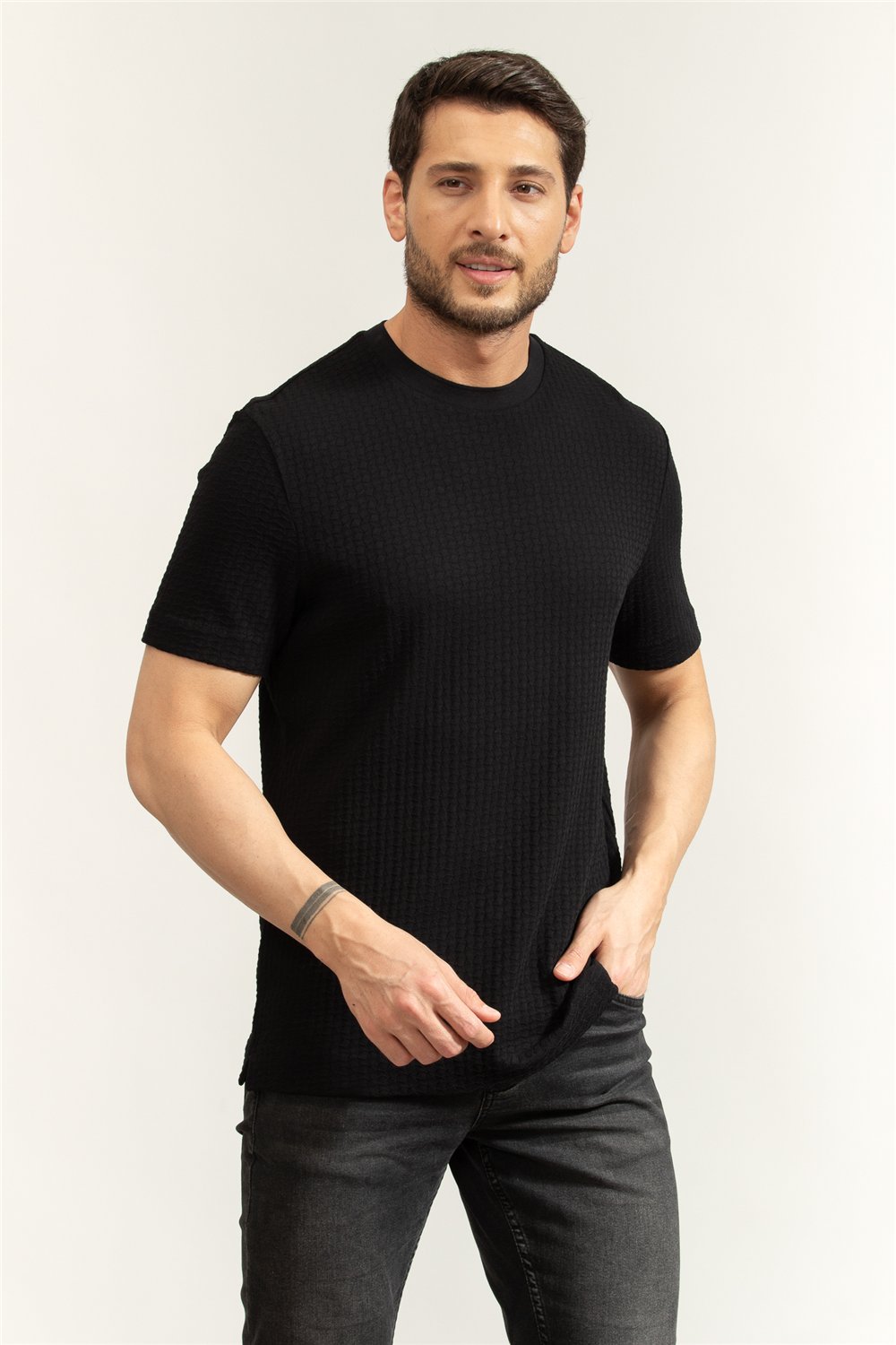 Boss H Thompson 251 Erkek Bisiklet Yaka T-Shirt Siyah