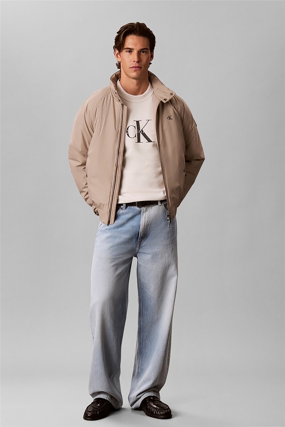 Calvin Klein Cl Ls 350Terry Mnlg Cn Swtshrt Erkek Bisiklet Yaka Sweatshirt Beyaz