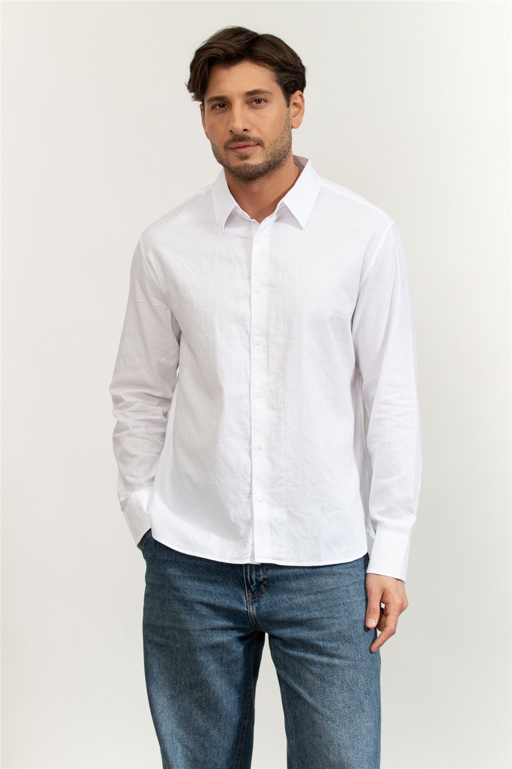 Calvin Klein LS Aop Jacquard Easy Shirt Erkek Gömlek