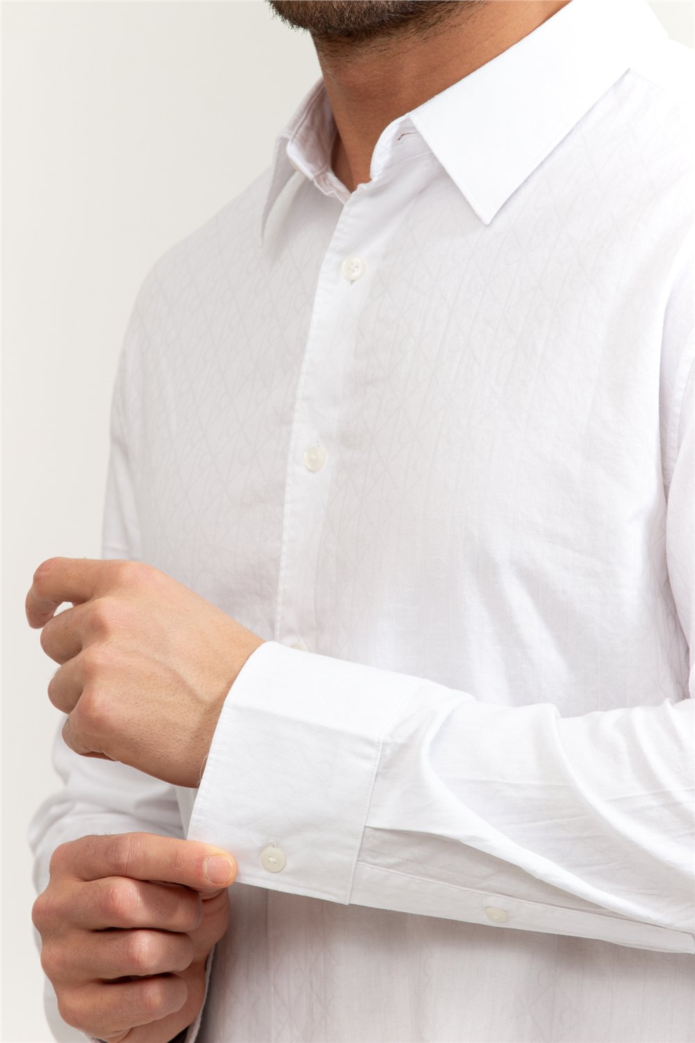 Calvin Klein LS Aop Jacquard Easy Shirt Erkek Gömlek