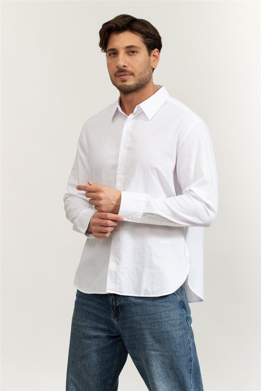 Calvin Klein LS Aop Jacquard Easy Shirt Erkek Gömlek