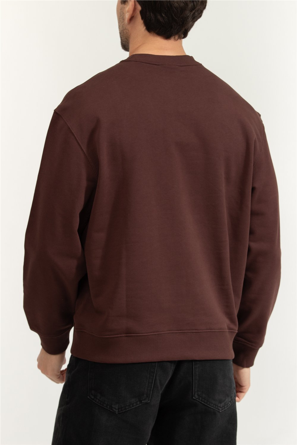 Calvin Klein LS Eu 350Terry Monologo Cn Swtsh Erkek Bisiklet Yaka Sweatshirt