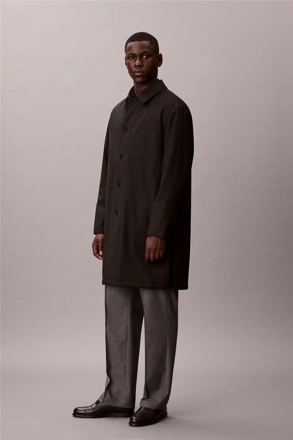 Calvin Klein LS Tech Wool Blend Car Coat Erkek Mont
