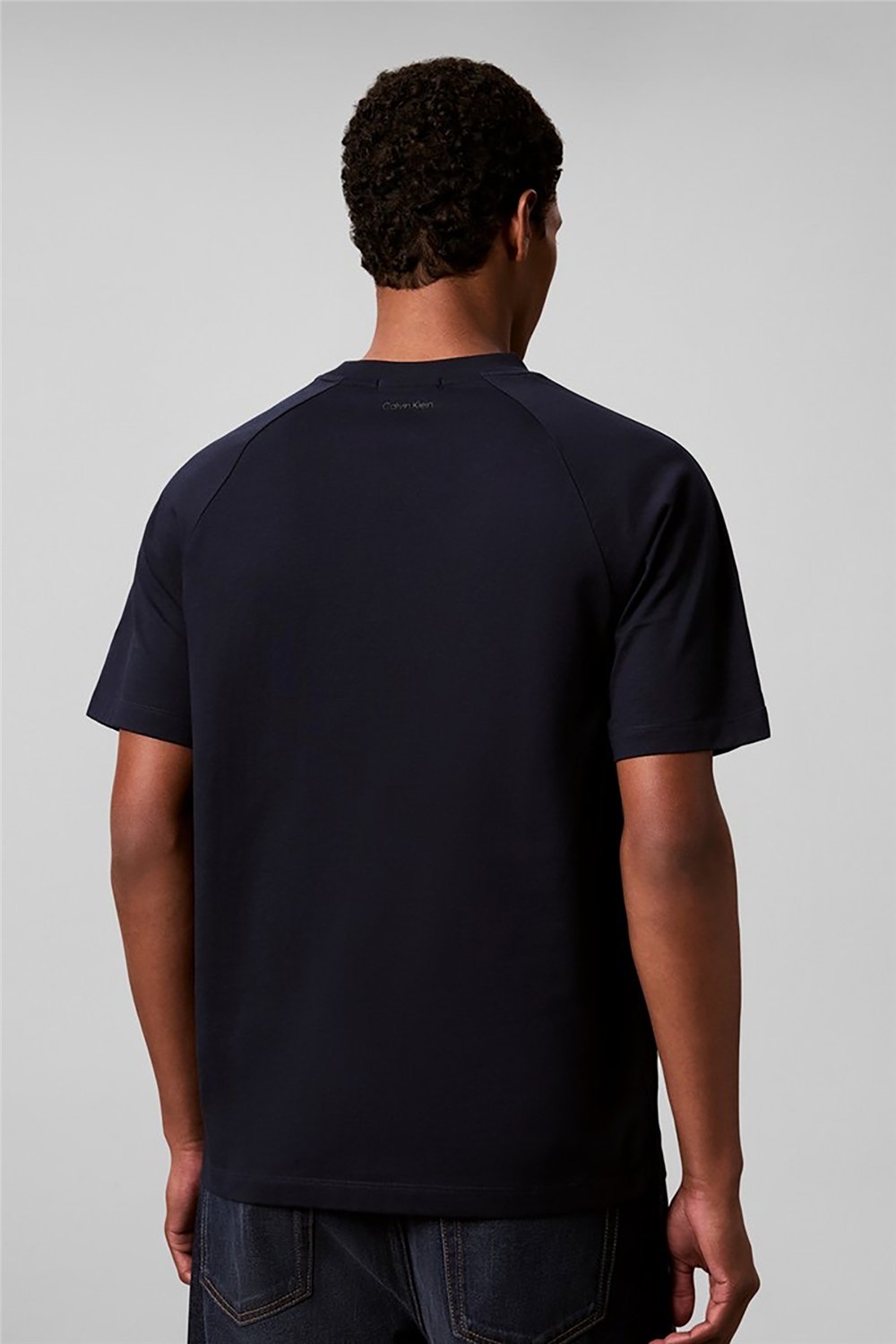 Calvin Klein Ss 20S Easy Clsc Tape Tee Erkek Bisiklet Yaka T-Shirt Lacivert