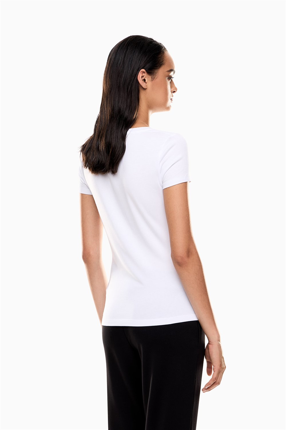 EA7 Kadın Bisiklet Yaka T-Shirt Çok Renkli