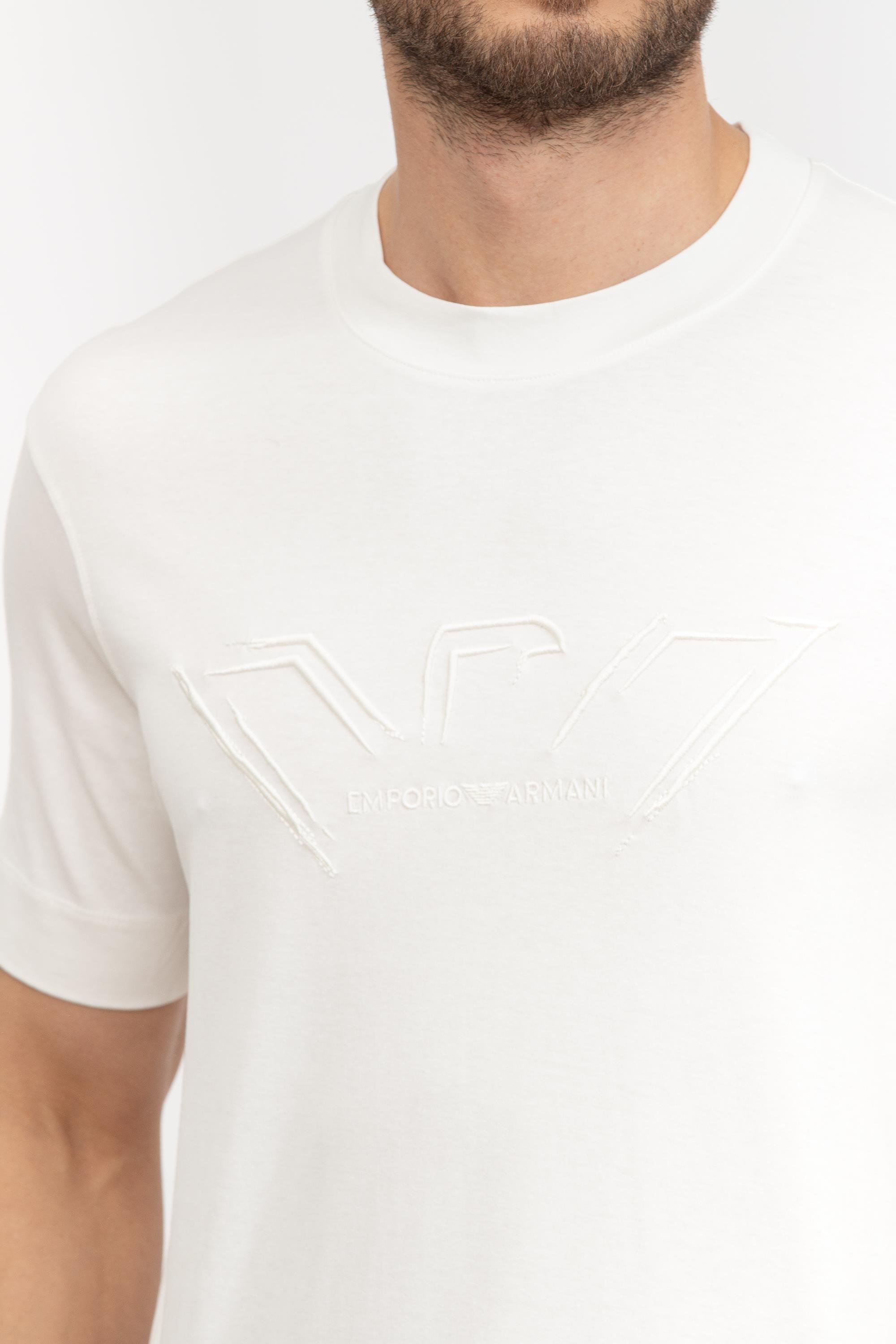 Emporio Armani Erkek Bisiklet Yaka T-Shirt Beyaz