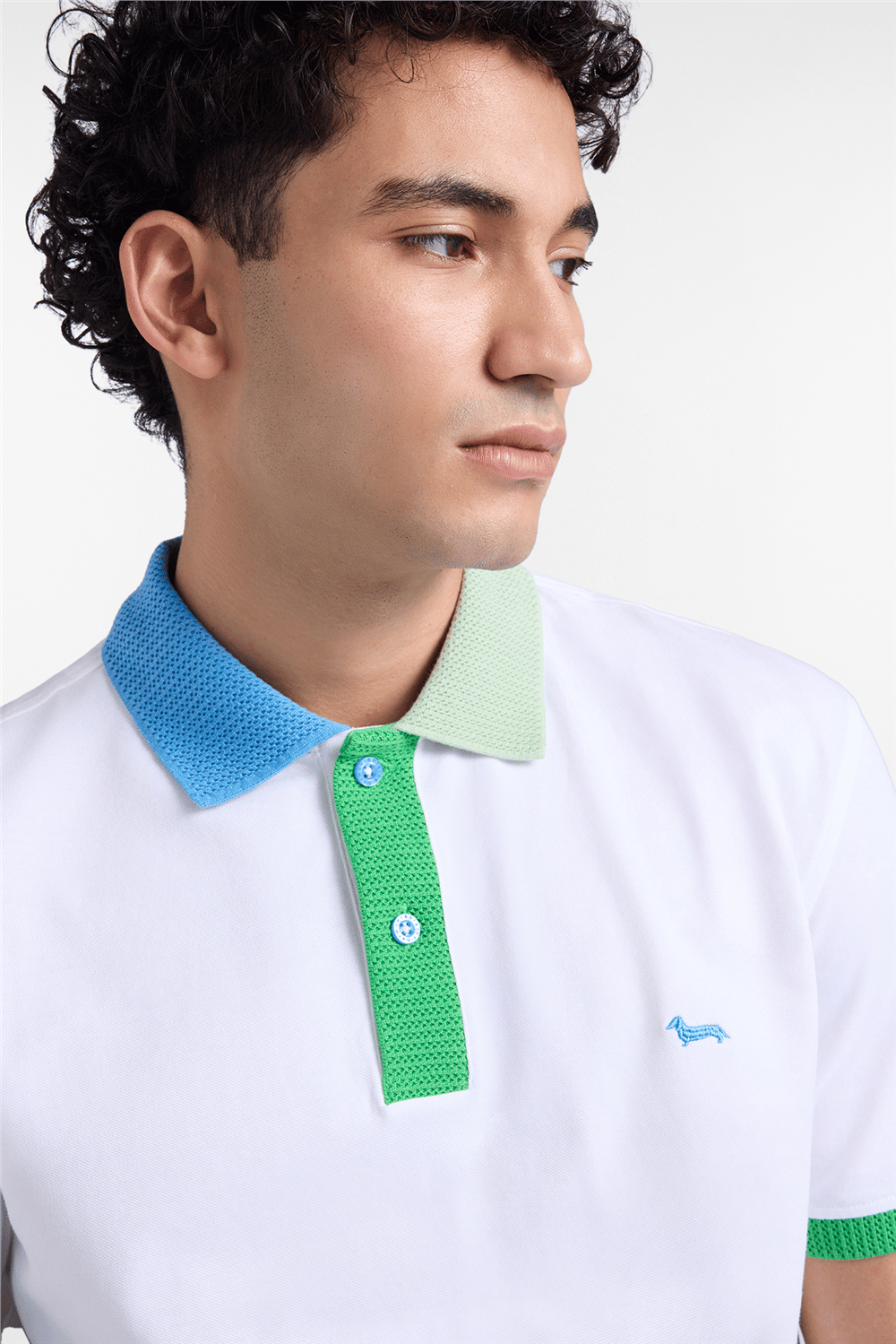 Harmont Blaine Polo Collo 3D Erkek Polo Yaka T-Shirt Beyaz