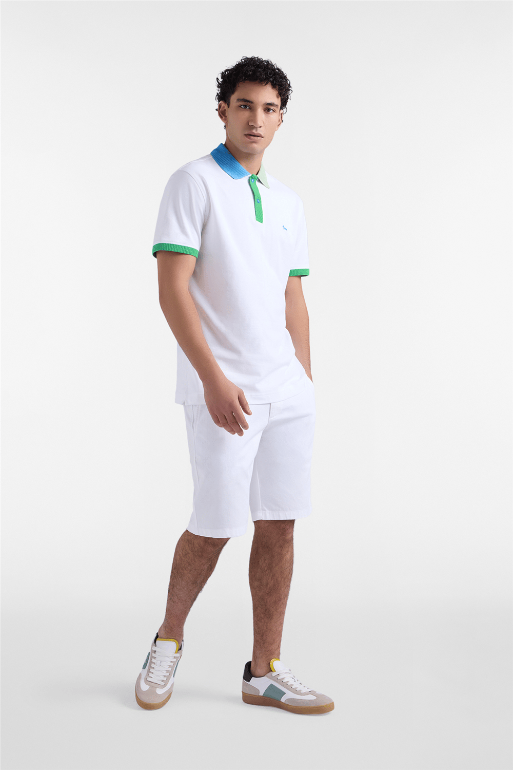 Harmont Blaine Polo Collo 3D Erkek Polo Yaka T-Shirt Beyaz