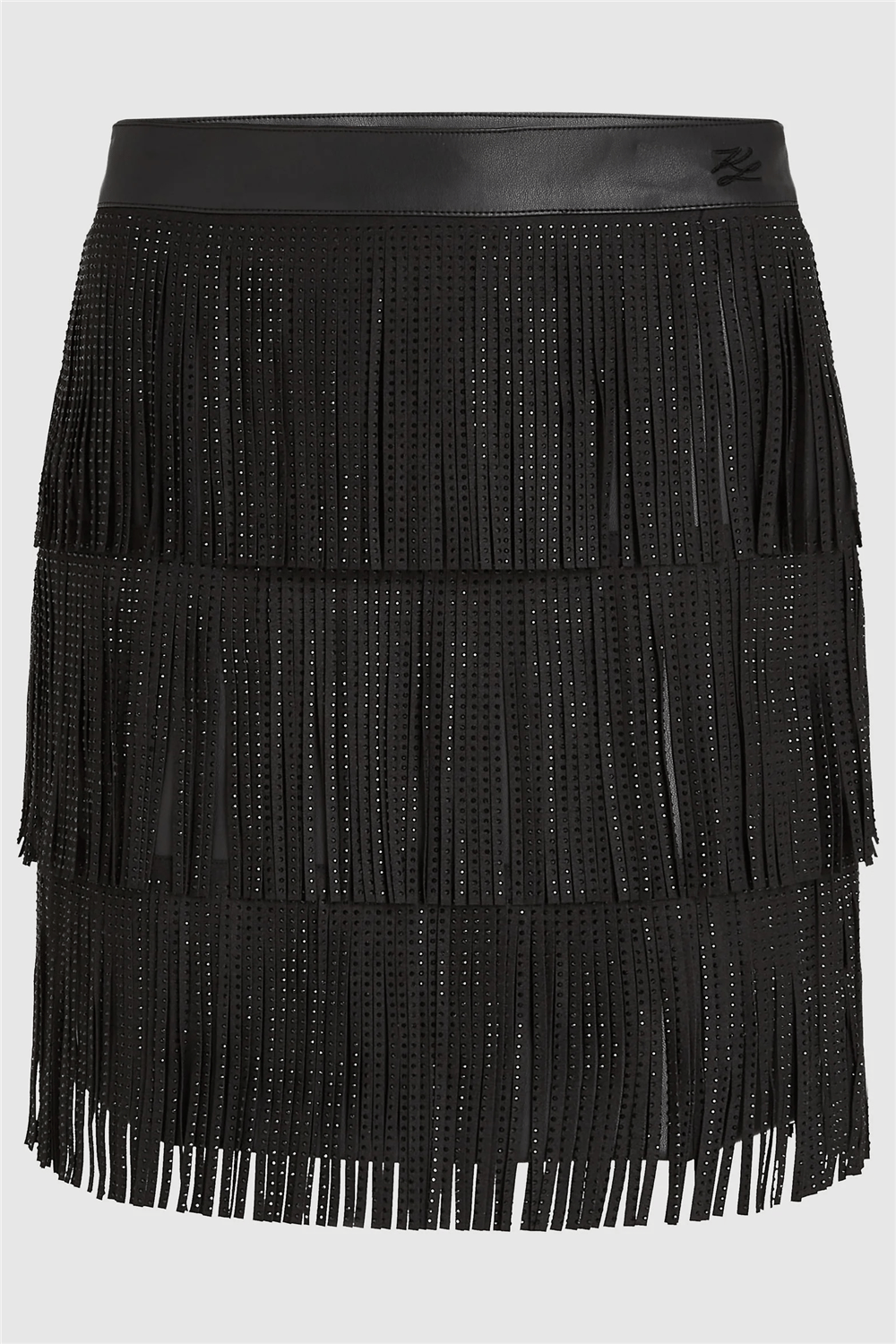 Karl Lagerfeld Fringe Mini Kadın Etek Siyah