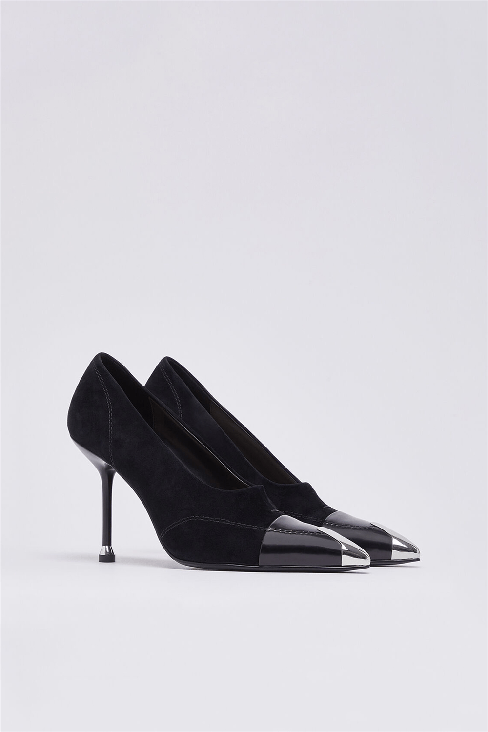 Liu Jo Demi 16 - Decollete Kid Suede/Box Spread Black Kadın Topuklu Ayakkabı Siyah