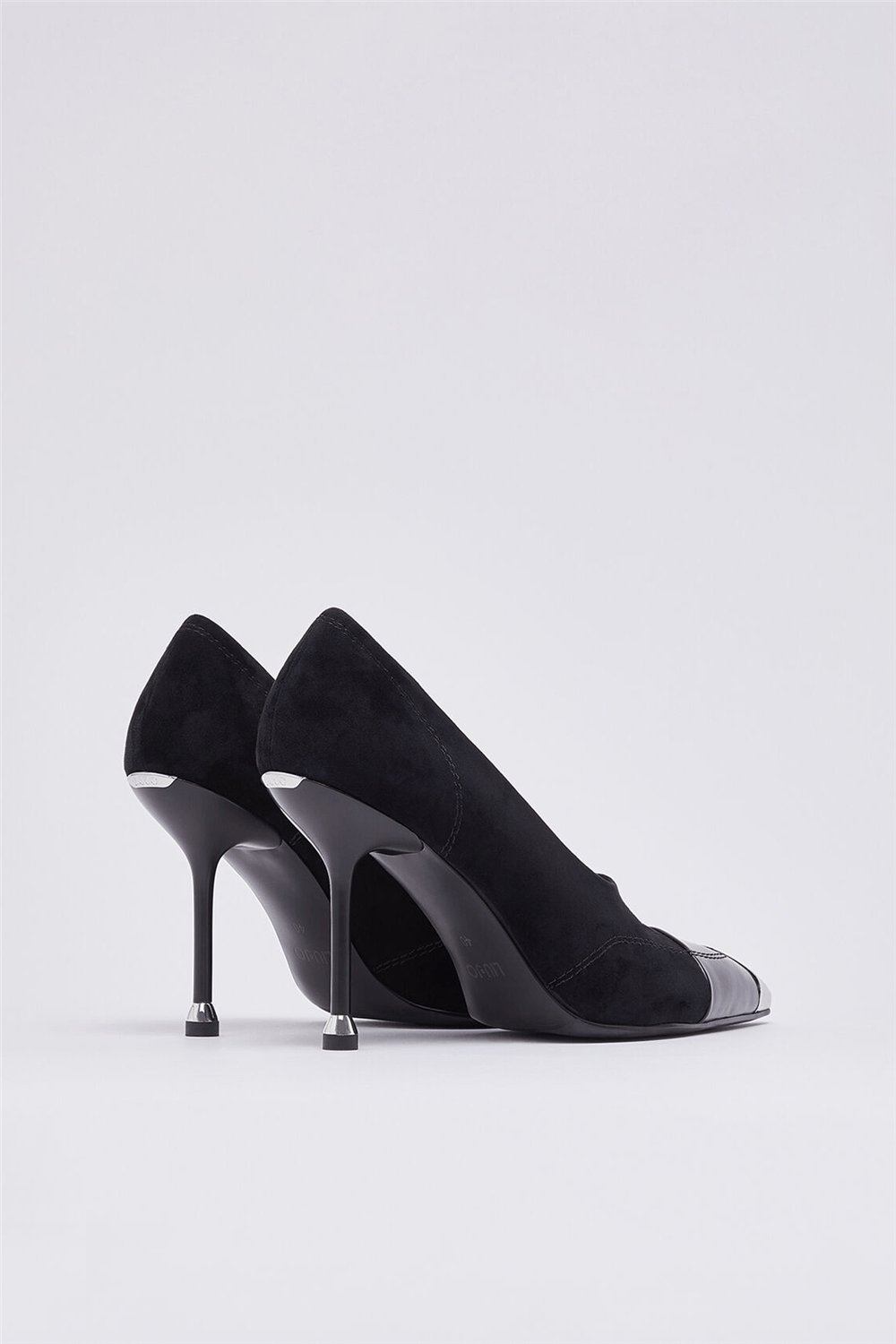 Liu Jo Demi 16 - Decollete Kid Suede/Box Spread Black Kadın Topuklu Ayakkabı Siyah