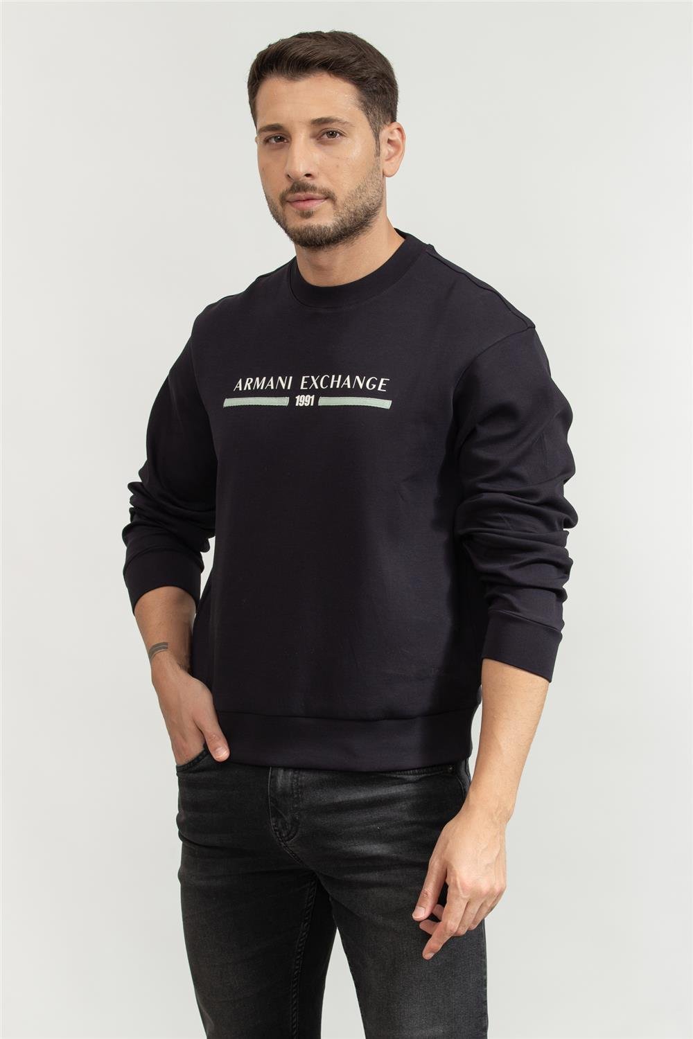 Armani Exchange Erkek Bisiklet Yaka Sweatshirt