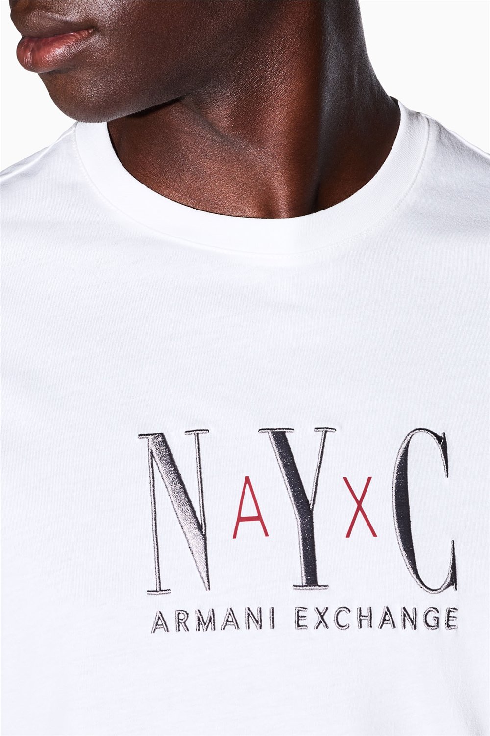 Armani Exchange Erkek Bisiklet Yaka T-Shirt Beyaz