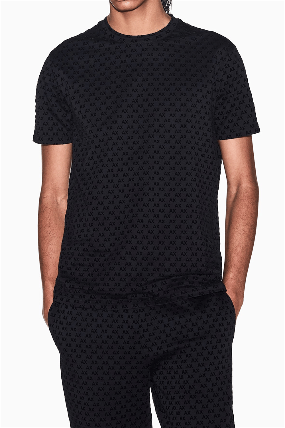 Armani Exchange Erkek Bisiklet Yaka T-Shirt Siyah
