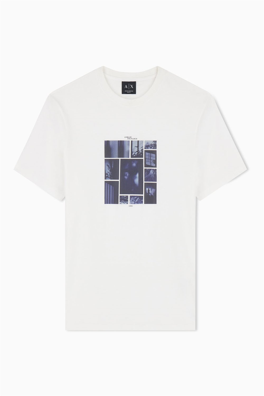 Armani Exchange Erkek Bisiklet Yaka T-Shirt Beyaz