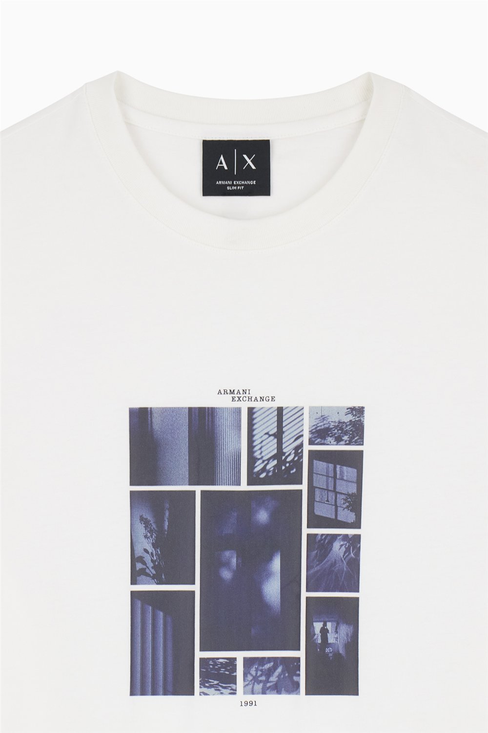 Armani Exchange Erkek Bisiklet Yaka T-Shirt Beyaz
