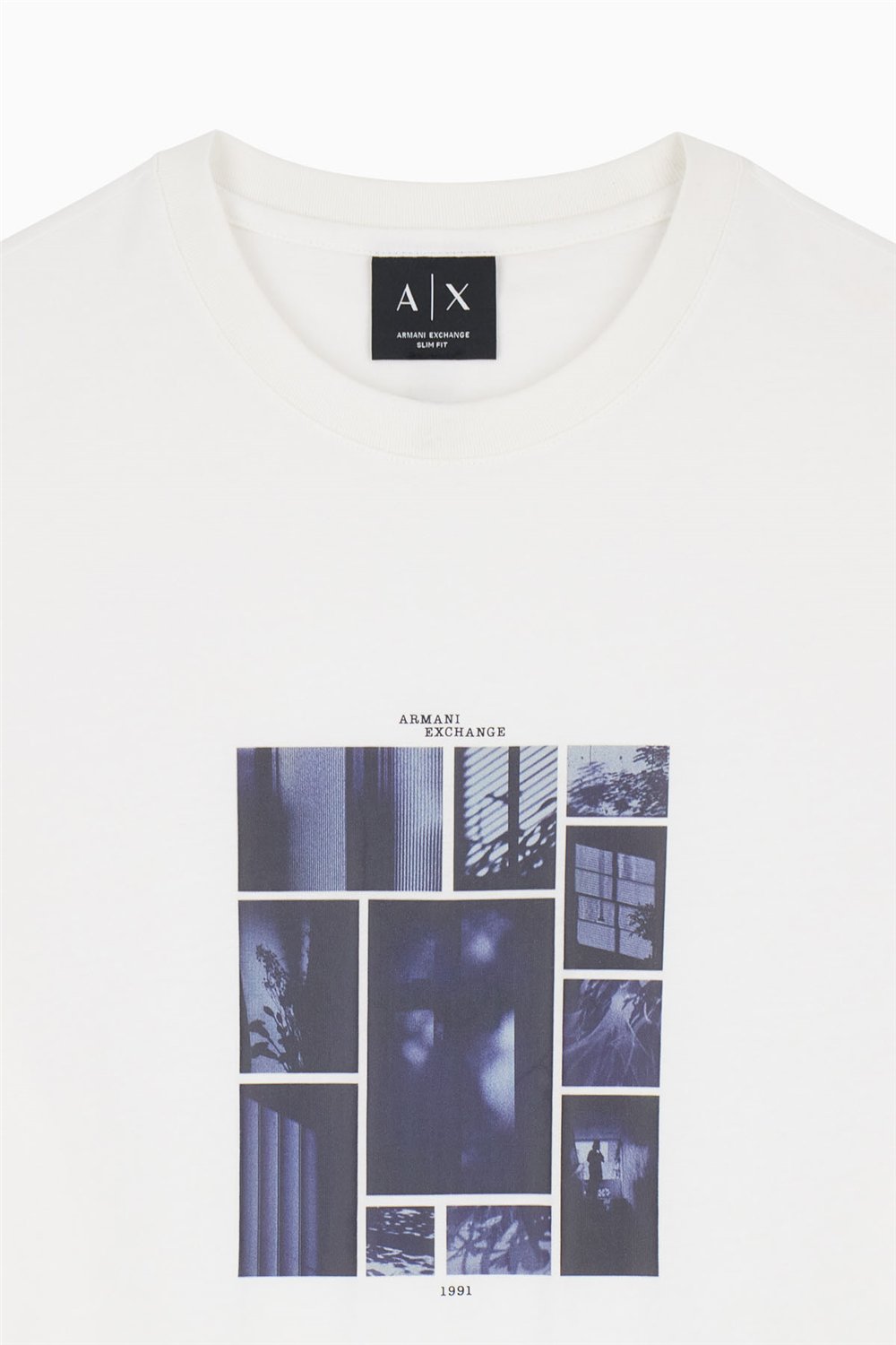 Armani Exchange Erkek Bisiklet Yaka T-Shirt Beyaz