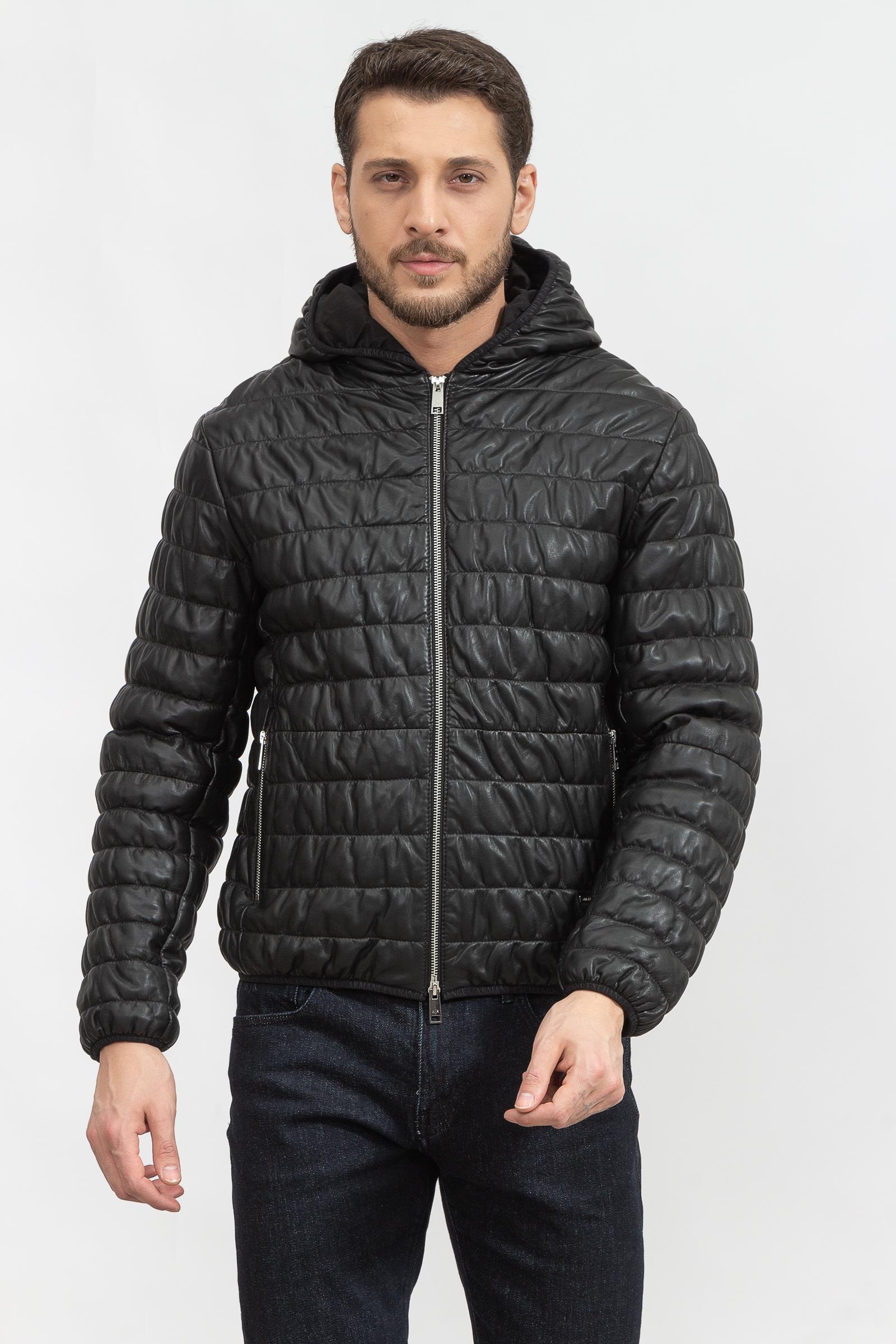 Armani Exchange Erkek Deri Mont