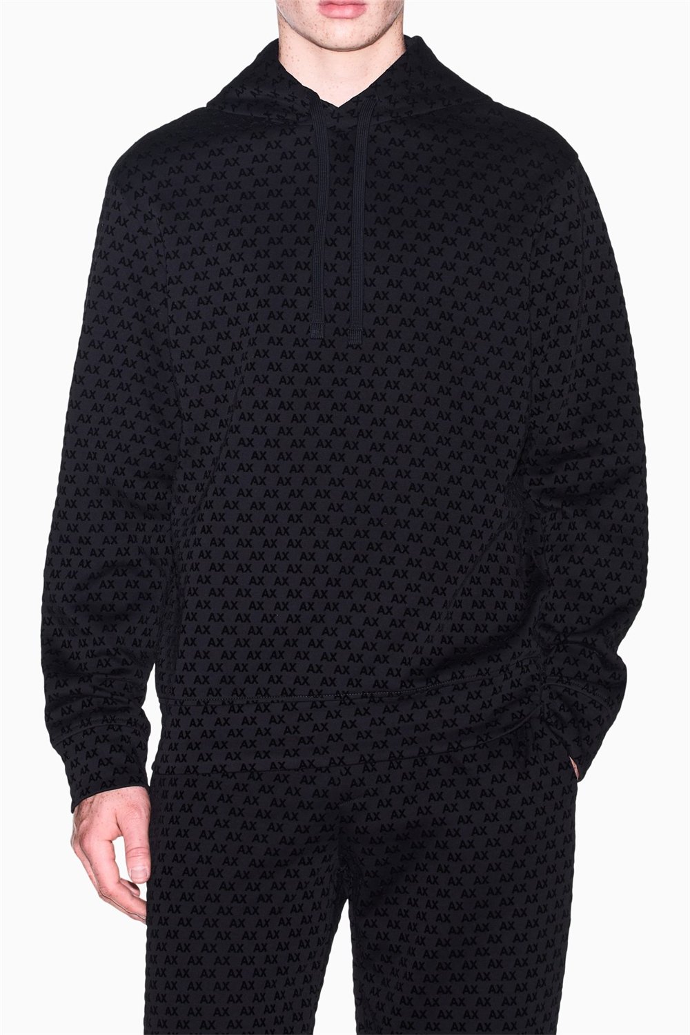 Armani Exchange Erkek Kapüşonlu Sweatshirt Siyah