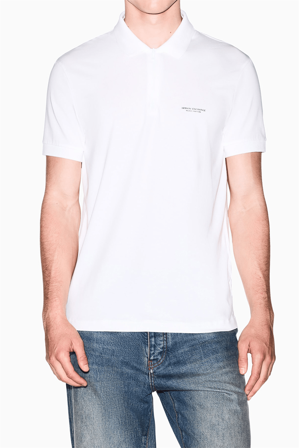 Armani Exchange Erkek Polo Yaka T-Shirt Beyaz
