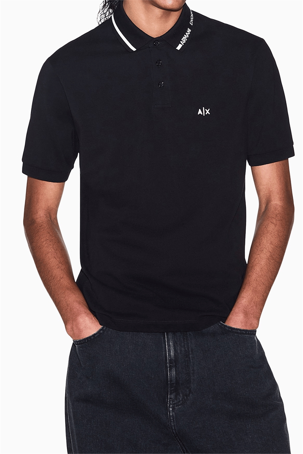 Armani Exchange Erkek Polo Yaka T-Shirt Siyah