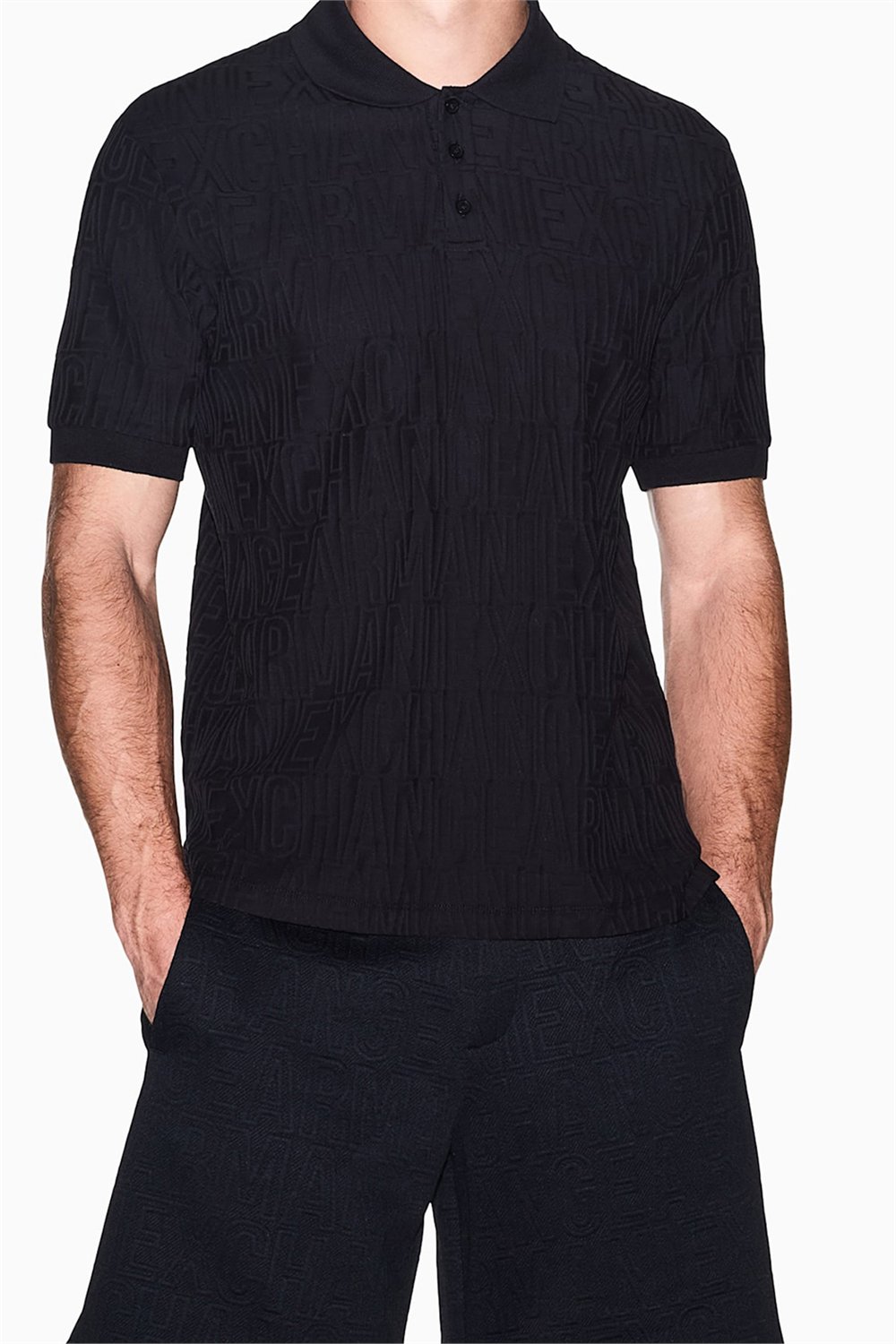 Armani Exchange Erkek Polo Yaka T-Shirt Siyah