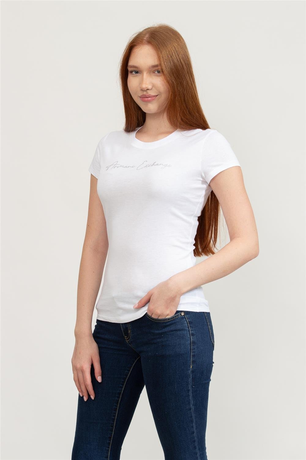 Armani Exchange Kadın Bisiklet Yaka T-Shirt