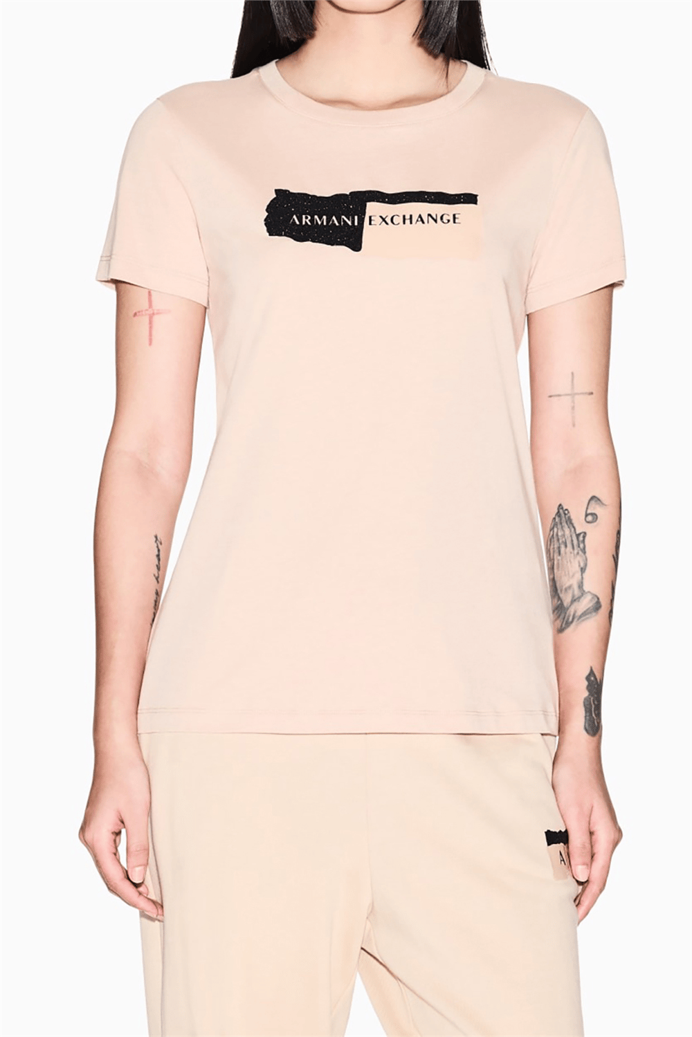 Armani Exchange Kadın Bisiklet Yaka T-Shirt Taba