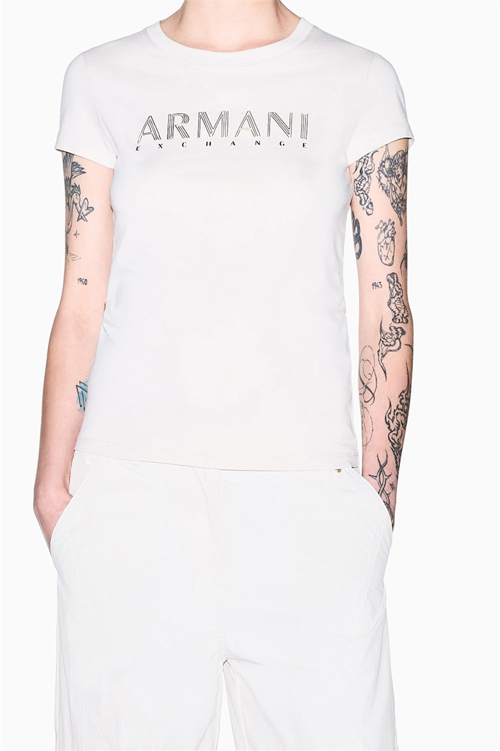 Armani Exchange Kadın Bisiklet Yaka T-Shirt