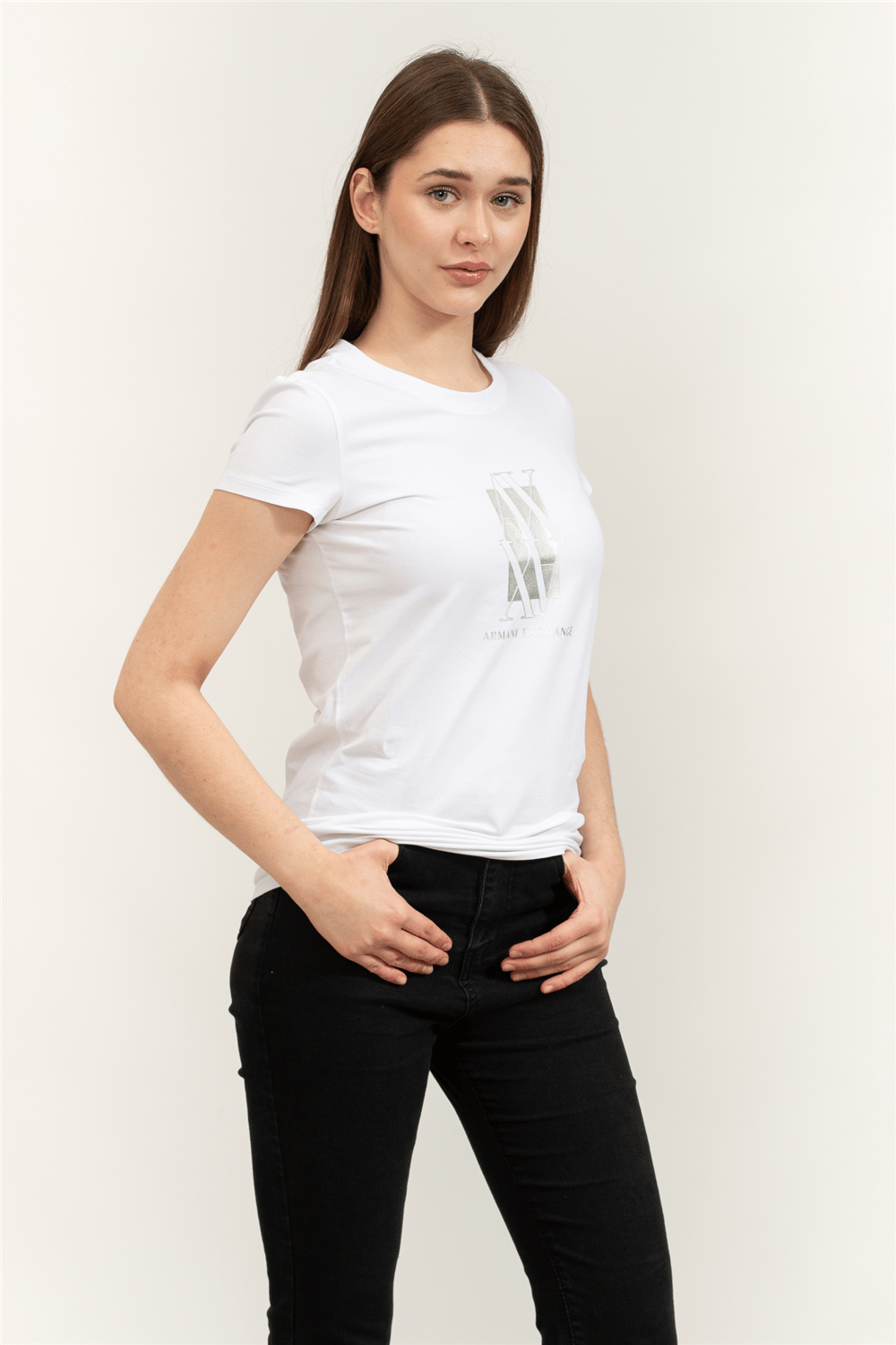 Armani Exchange Kadın Bisiklet Yaka T-Shirt