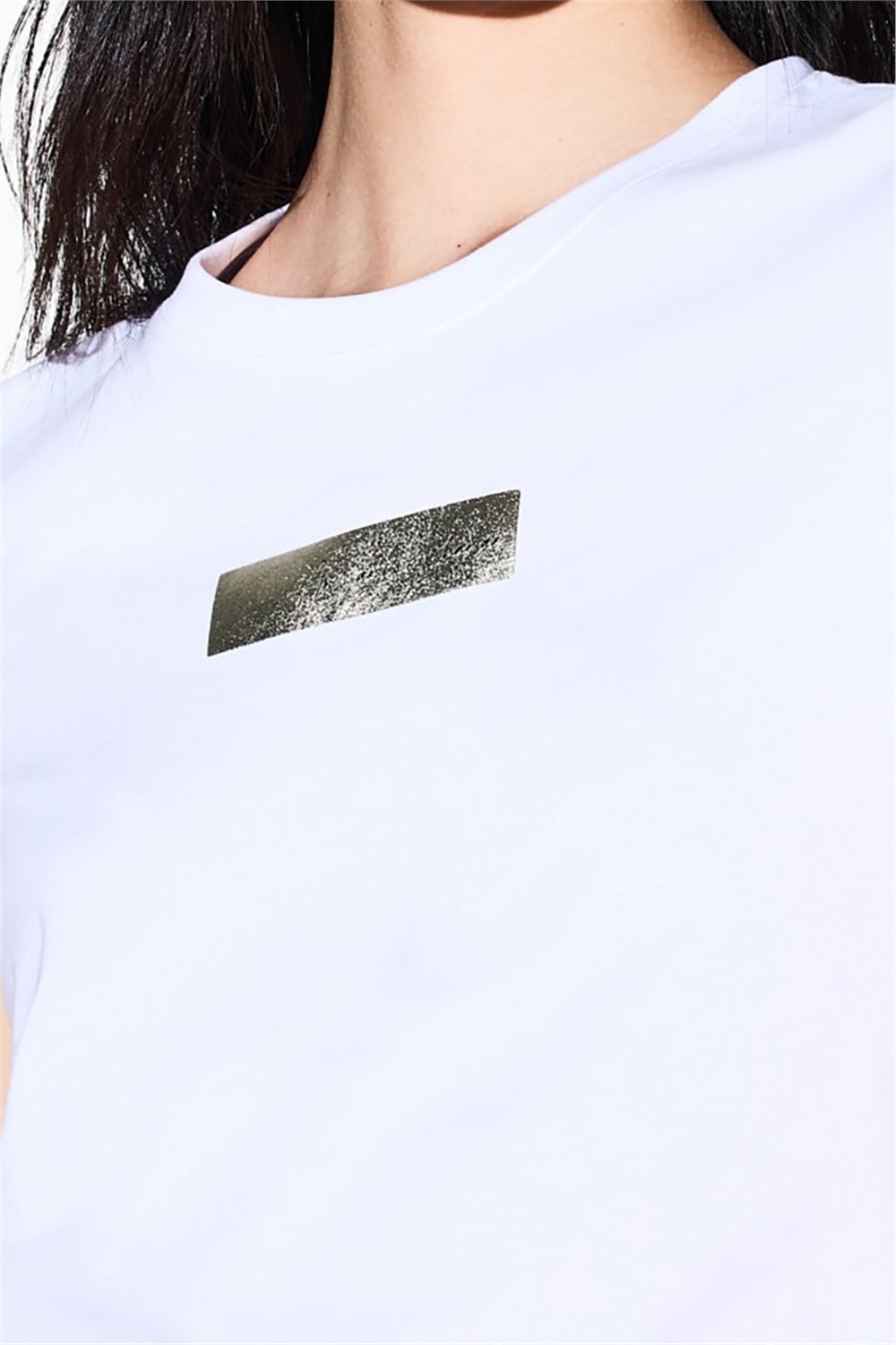 Armani Exchange Kadın Bisiklet Yaka T-Shirt Beyaz