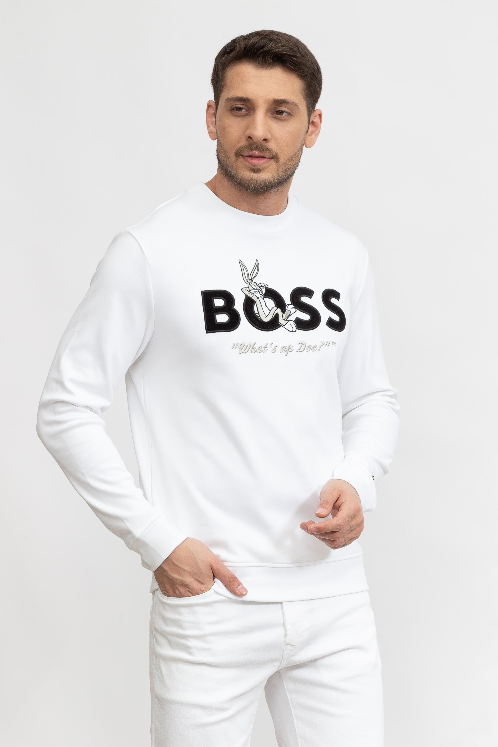 Boss Bun Erkek Bisiklet Yaka Sweatshirt