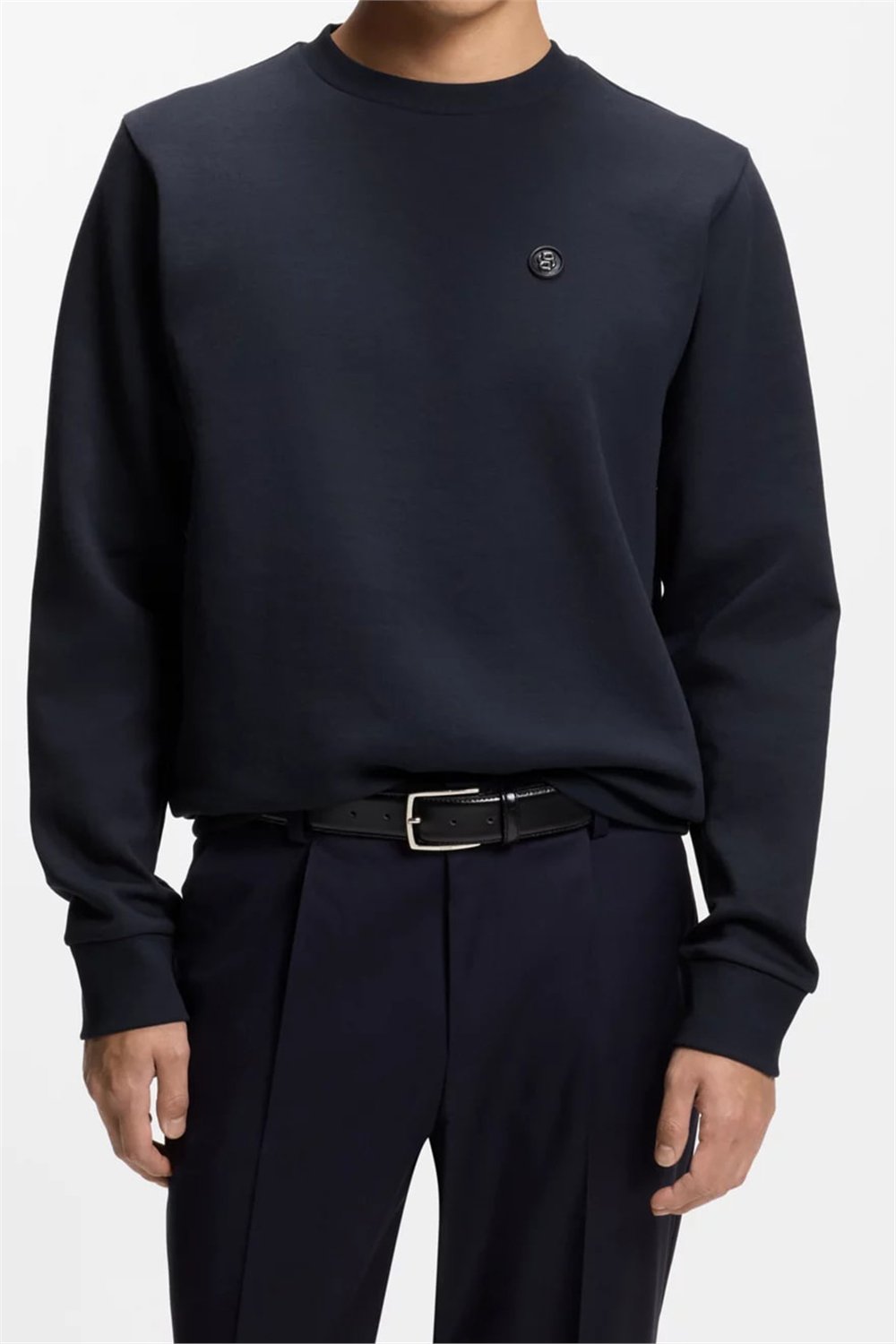 BOSS C Sharpe 01 Erkek Bisiklet Yaka Sweatshirt Mavi